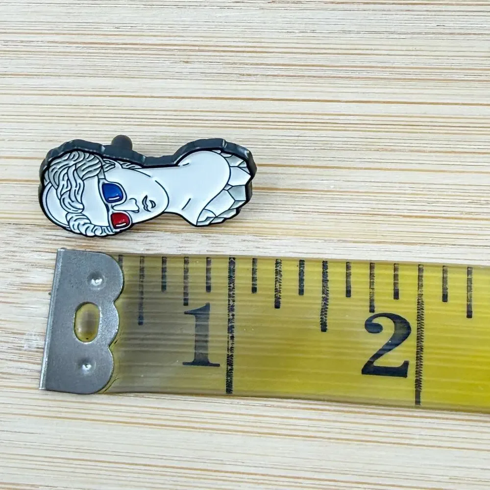 Statue Wearing 3D Glasses Soft Enamel Pin